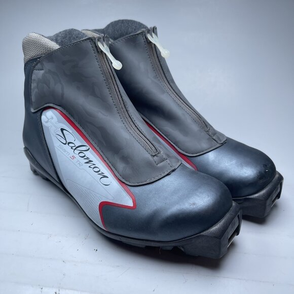 Salomon Slam 5 TR Nordic Cross Country Ski Boots Women’s Size US 9 - Gray - Picture 1 of 16